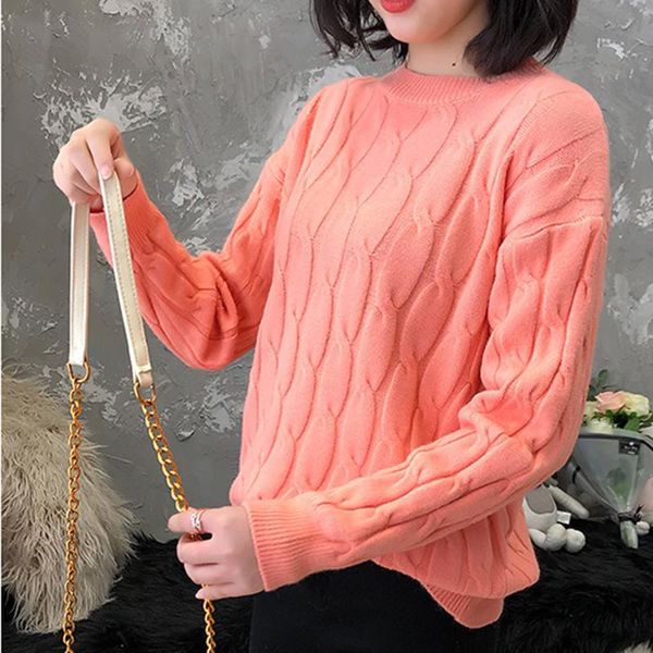 women's sweaters lazy sweater jumper women 2021 winter female knitted pullover ladies loose thicken pull femme, White;black
women's sweaters lazy sweater jumper women 2021 winter female knitted pullover ladies loose thicken pull femme, White;black