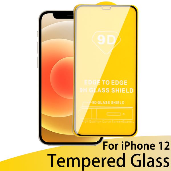 

new 9d full cover screen protector case tempered glass for iphone 12 11 pro with edge tempered glass with retail pacage dhl ing