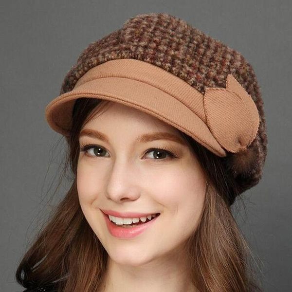 stingy brim hats women autumn winter thicken fashion hat elegant lady beret wool cap windproof ear protect, Blue;gray
stingy brim hats women autumn winter thicken fashion hat elegant lady beret wool cap windproof ear protect, Blue;gray