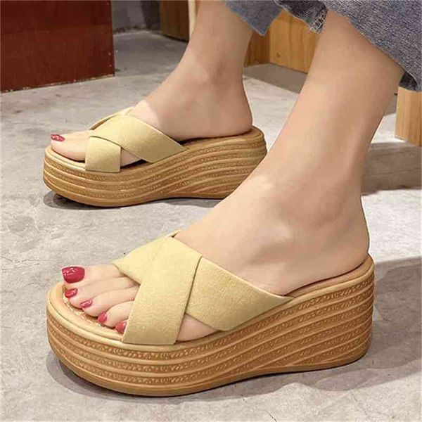 casual women summer slippers platform wedge heel peep toe thick sole height increasing outdoor slides beach sandals woman shoes 210619, Black
casual women summer slippers platform wedge heel peep toe thick sole height increasing outdoor slides beach sandals woman shoes 210619, Black
