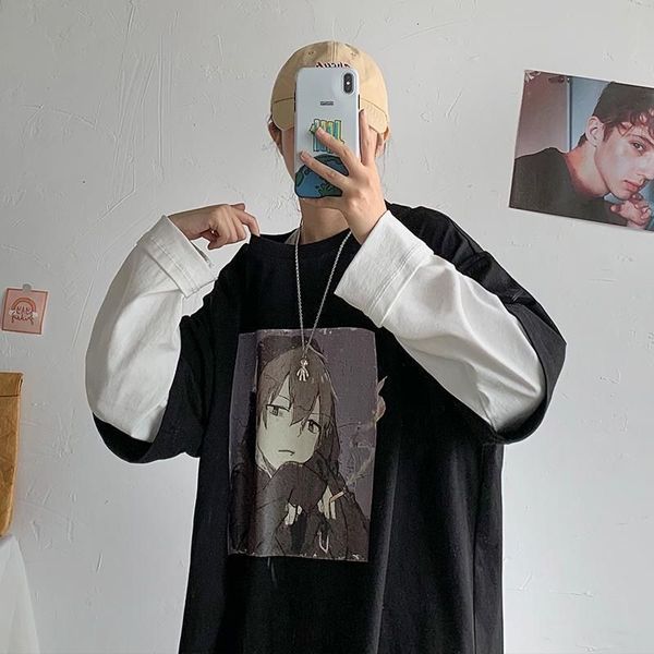 2021 new preto retalhos tshirts japo harajuku hip hop t-shirts homens mulheres outono casal manga longa s solto dos desenhos animados t, White;black
2021 new preto retalhos tshirts japo harajuku hip hop t-shirts homens mulheres outono casal manga longa s solto dos desenhos animados t, White;black
