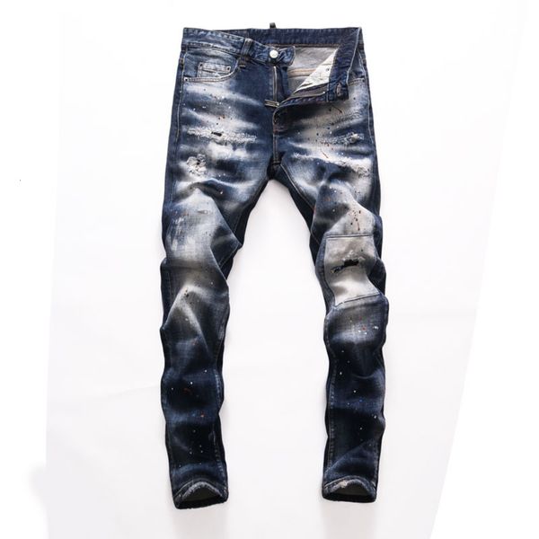 men ripped straight leg jeans fashion painted slim fit washed motocycle denim mens blue pants hip hop biker men's trousers nj8250
men ripped straight leg jeans fashion painted slim fit washed motocycle denim mens blue pants hip hop biker men's trousers nj8250