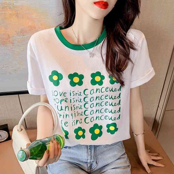 harajuku summer contrast print niche design short sleeve t-shirt women's loose round neck t-shirt, White;black
harajuku summer contrast print niche design short sleeve t-shirt women's loose round neck t-shirt, White;black