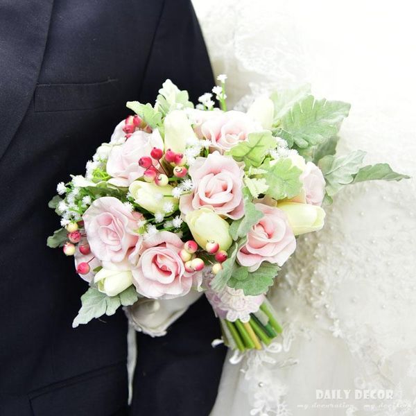 new high simulation artificial pu rose flower bridal bouquet wedding bouquet forest party bride's holding flowers pink green
new high simulation artificial pu rose flower bridal bouquet wedding bouquet forest party bride's holding flowers pink green