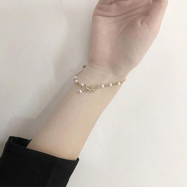 link, chain elegant exquisite rhinestone pearl bracelet simple all-match bow shape women jewelry accessories, Black
link, chain elegant exquisite rhinestone pearl bracelet simple all-match bow shape women jewelry accessories, Black