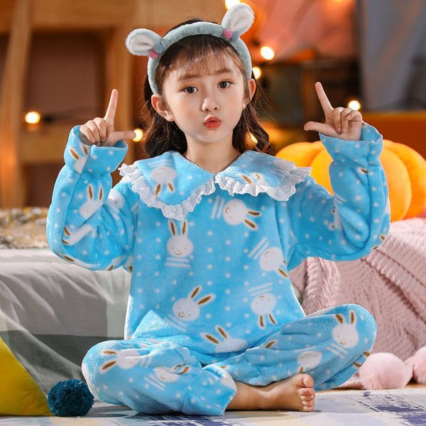 children's pajamas 2020 autumn and winter new flangel lace princess home service girls coral velvet two-piece set winter, Blue;red
children's pajamas 2020 autumn and winter new flangel lace princess home service girls coral velvet two-piece set winter, Blue;red