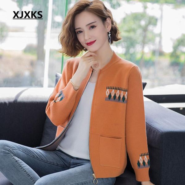 women's jackets xjxks 2021 spring autumn comfortable women jacket high-end wool knitted cardigan sweater coat, Black;brown
women's jackets xjxks 2021 spring autumn comfortable women jacket high-end wool knitted cardigan sweater coat, Black;brown