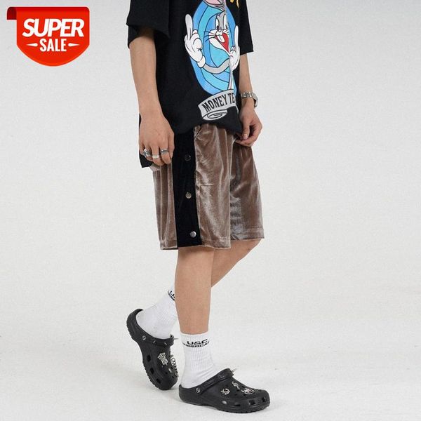 hip-hop contrast color side-breasted velvet shorts men's street fashion sports casual five-point pants #bq5z, Black
hip-hop contrast color side-breasted velvet shorts men's street fashion sports casual five-point pants #bq5z, Black