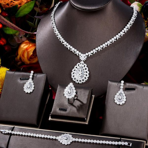 earrings & necklace godki original luxury africa dubai 4pcs lady women jewelry sets for wedding party zircon bridal, Silver
earrings & necklace godki original luxury africa dubai 4pcs lady women jewelry sets for wedding party zircon bridal, Silver