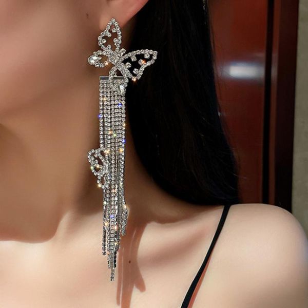 dangle & chandelier long tassel rhinestone drop earrings for women oversize hollow butterfly crystal jewelry accessories, Silver
dangle & chandelier long tassel rhinestone drop earrings for women oversize hollow butterfly crystal jewelry accessories, Silver