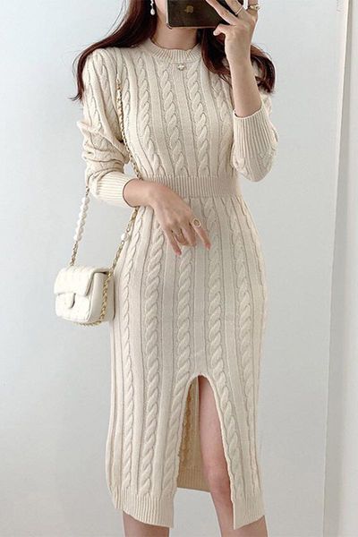 women's sweater dress new style korea autumn winter elegant round neck careful machine open back bottomed woolen dress, Black;gray
women's sweater dress new style korea autumn winter elegant round neck careful machine open back bottomed woolen dress, Black;gray