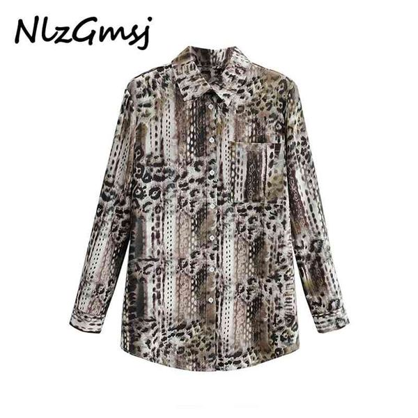 blouse women spring animal pattern printed loose fashion lapel long sleeve shirt casual office ladies wear 210628, White 
blouse women spring animal pattern printed loose fashion lapel long sleeve shirt casual office ladies wear 210628, White