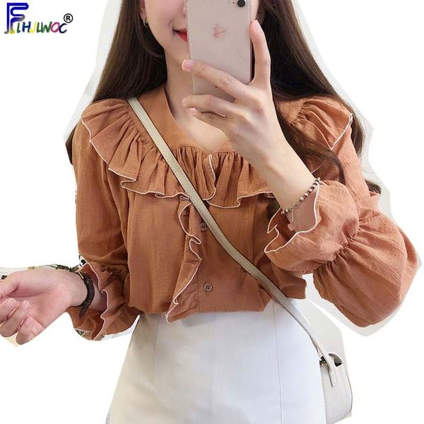 women's blouses & shirts female cute autumn fall design women flare sleeve korea japan preppy style girls ruffled button shirt blouse, White
women's blouses & shirts female cute autumn fall design women flare sleeve korea japan preppy style girls ruffled button shirt blouse, White