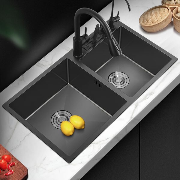 2021 new sus 304 black stainless steel manual double-slot slot bowl with large knife support kitchen sinks b11g
2021 new sus 304 black stainless steel manual double-slot slot bowl with large knife support kitchen sinks b11g