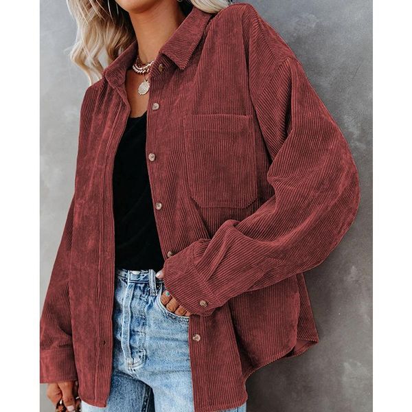 women's jackets 2021 style spring autumn shirt solid color lapel casual jacket fashionable all-match single breasted outfit, Black;brown
women's jackets 2021 style spring autumn shirt solid color lapel casual jacket fashionable all-match single breasted outfit, Black;brown