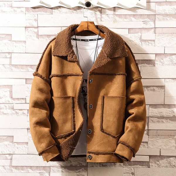 2021men's plus size cashmere winter cotton padded jacket trend clothing tooling, Black;brown
2021men's plus size cashmere winter cotton padded jacket trend clothing tooling, Black;brown