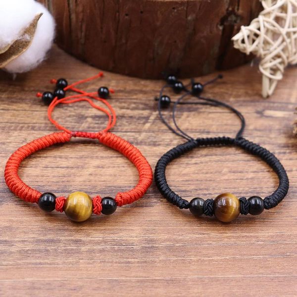 beaded, strands tiger eye natural stone beads bracelet lucky red string braiding couple bracelets for men women adjustable length, Black
beaded, strands tiger eye natural stone beads bracelet lucky red string braiding couple bracelets for men women adjustable length, Black