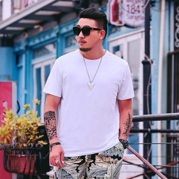 multicolor new summer men's large size round neck t-shirt men's loose short-sleeved solid color t-shirt more sizes xl-8xl, White;black 
multicolor new summer men's large size round neck t-shirt men's loose short-sleeved solid color t-shirt more sizes xl-8xl, White;black