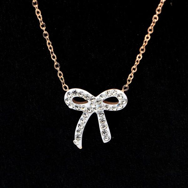pendant necklaces martick elegant bowknot necklace with full shining cubic for woman europe brand rose gold color fashion jewelry p212, Silver
pendant necklaces martick elegant bowknot necklace with full shining cubic for woman europe brand rose gold color fashion jewelry p212, Silver