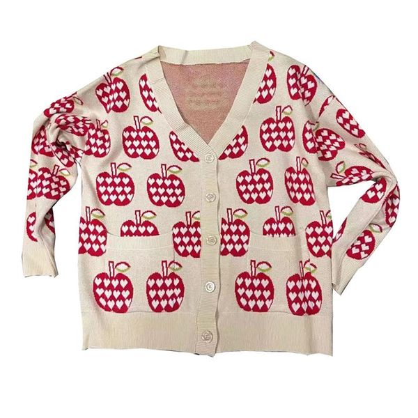 women's knits & tees harajuku spring autumn women sweater knitted heart-shaped apple pattern jacquard loose coat casual outerwear jacke, White
women's knits & tees harajuku spring autumn women sweater knitted heart-shaped apple pattern jacquard loose coat casual outerwear jacke, White