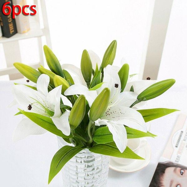 decorative flowers & wreaths 6pcs artificial lily wedding bridal white flower bouquet heads fake diy home decor for placing in a vase, filli
decorative flowers & wreaths 6pcs artificial lily wedding bridal white flower bouquet heads fake diy home decor for placing in a vase, filli