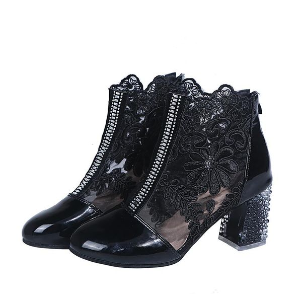 sandals ladies mesh black short boots women summer square heel high round toe lace 2021
sandals ladies mesh black short boots women summer square heel high round toe lace 2021