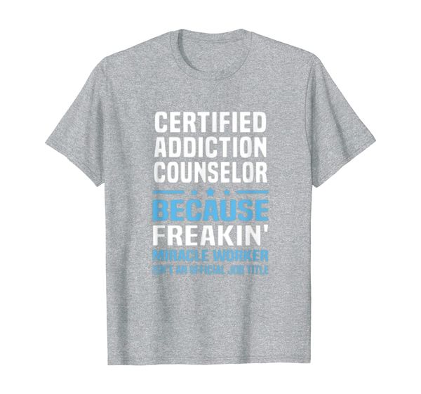addiction counselor t-shirt, White;black