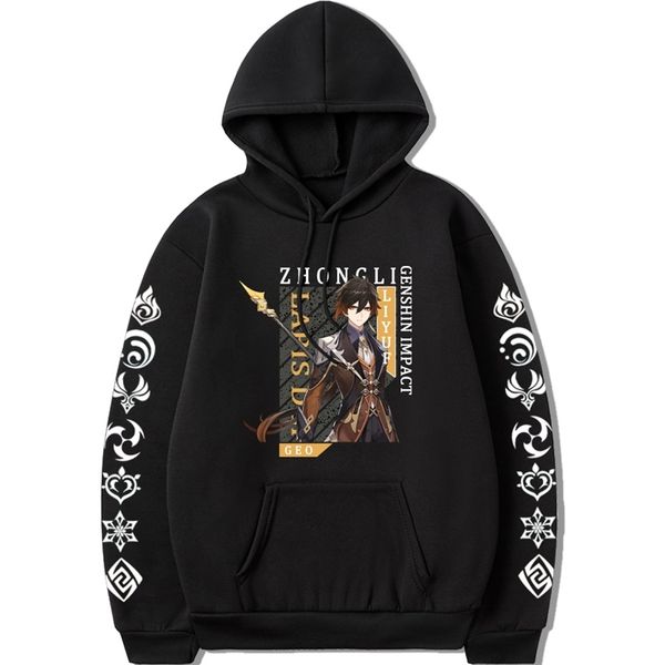 hoodiesoriginal god geo zhongli printing casual fashion loose men's and women's hooded sweater, Black
hoodiesoriginal god geo zhongli printing casual fashion loose men's and women's hooded sweater, Black