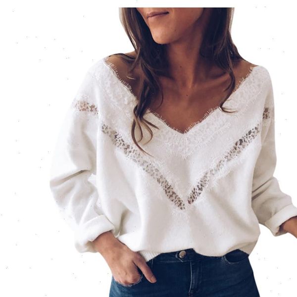 women blouse fashion winter long sleeve v neck lace slim pullover loose women and blouses lantern sleeve roupas feminina 38, White
women blouse fashion winter long sleeve v neck lace slim pullover loose women and blouses lantern sleeve roupas feminina 38, White