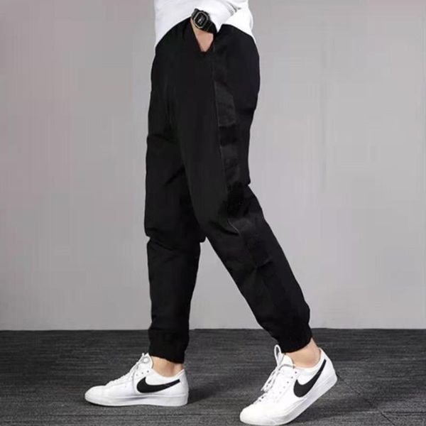 men's pants 2021 spring autumn casual bodybuilding sweatpants pencil trouser personality stitching suit trousers, Black
men's pants 2021 spring autumn casual bodybuilding sweatpants pencil trouser personality stitching suit trousers, Black