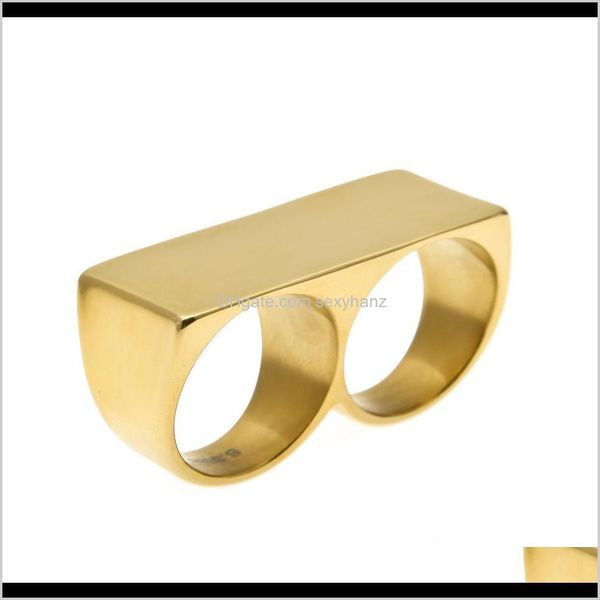 band mens two fingers double boys gold-color 316l stainless steel metal ring hiphop punk style jewelry rings drop delivery 2021 a1kye, Silver
band mens two fingers double boys gold-color 316l stainless steel metal ring hiphop punk style jewelry rings drop delivery 2021 a1kye, Silver