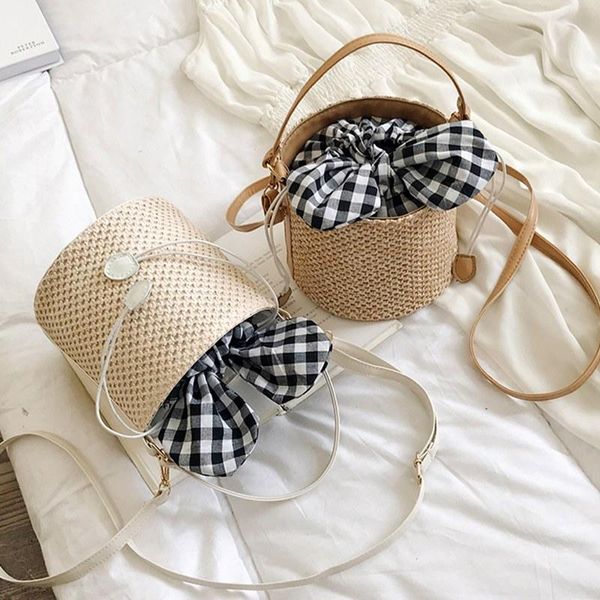 duffel bags 2021 arrival women's handbag straw woven fashion casual bucket bag beach vacation plaid lined shoulder
duffel bags 2021 arrival women's handbag straw woven fashion casual bucket bag beach vacation plaid lined shoulder