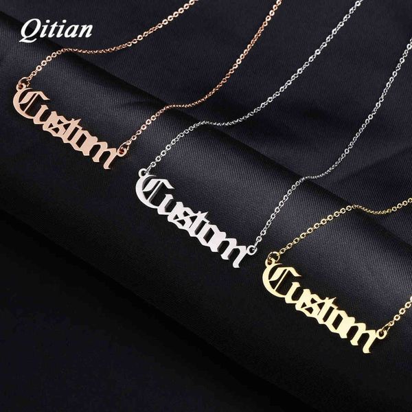old english nameplate name necklace 18k gold plated stainless steel choker personalized custom names necklaces for women chain h1125, Silver
old english nameplate name necklace 18k gold plated stainless steel choker personalized custom names necklaces for women chain h1125, Silver