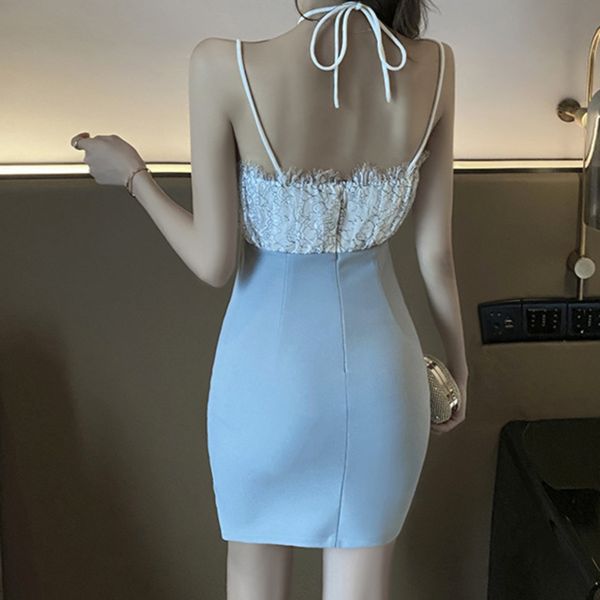 Low Cut Deep V Neck Straps Criss Cross Pencil Dress Women Patchwork Lace Sheath Cocktail Dress Vestido Corto Sexy evening, Light blue
Low Cut Deep V Neck Straps Criss Cross Pencil Dress Women Patchwork Lace Sheath Cocktail Dress Vestido Corto Sexy evening, Light blue