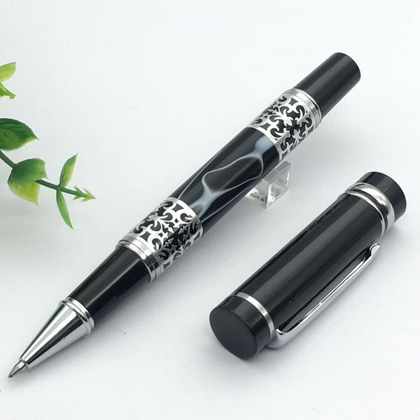 ballpoint pens 2021 stationery for school writing black with silver metal hollow design roller ball pen + an extra ink refills, Blue;orange
ballpoint pens 2021 stationery for school writing black with silver metal hollow design roller ball pen + an extra ink refills, Blue;orange