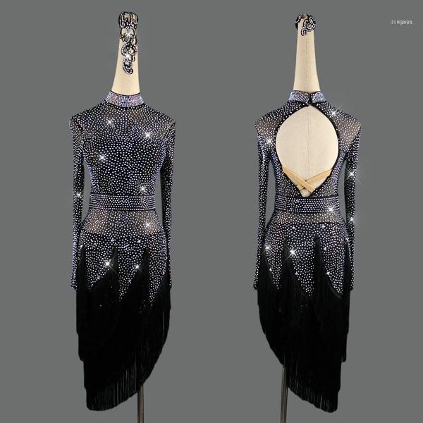 rhinestone latin dance dress women high-end long-sleeved black dresses ladies performance clothing1, Black;red
rhinestone latin dance dress women high-end long-sleeved black dresses ladies performance clothing1, Black;red