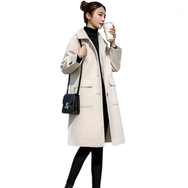 women's wool & blends 2021 winter long jacket women vintage solid office sleeve button thick woolen coat plus size ladies overcoat h930, Black
women's wool & blends 2021 winter long jacket women vintage solid office sleeve button thick woolen coat plus size ladies overcoat h930, Black