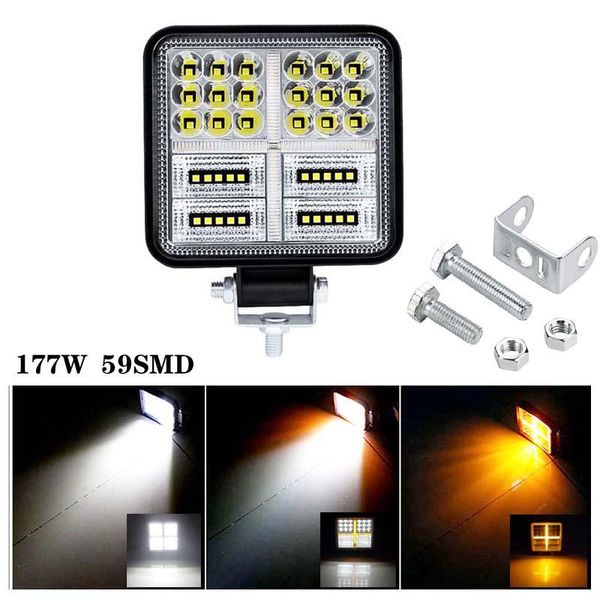 car headlights led work light 177w square/59smd large field 9-36v cross type strobe style modification
car headlights led work light 177w square/59smd large field 9-36v cross type strobe style modification