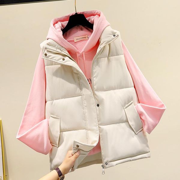 women's vests 2021 autumn winter short vest women zipper warm woman waistcoat female sleeveless jackets casual loose cotton coats elega, Black;white
women's vests 2021 autumn winter short vest women zipper warm woman waistcoat female sleeveless jackets casual loose cotton coats elega, Black;white