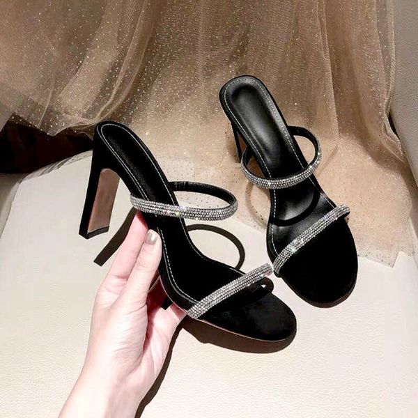 gentlewomen high heeled sandals rhinestone slippers women summer heels slides foothold shoes open toe for female black
gentlewomen high heeled sandals rhinestone slippers women summer heels slides foothold shoes open toe for female black