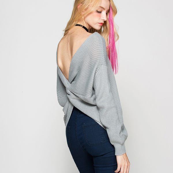 2021 new autumn v neck twisted back fashion knitted pull sweater casual pullover femme jumpers 7 colors bf8h, White;black
2021 new autumn v neck twisted back fashion knitted pull sweater casual pullover femme jumpers 7 colors bf8h, White;black