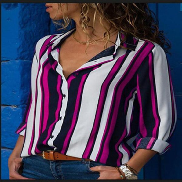 women's blouses & shirts women blouse fashion 2021 female womens shirt ladies striped fall festivals classics comfort elegance clothing, White
women's blouses & shirts women blouse fashion 2021 female womens shirt ladies striped fall festivals classics comfort elegance clothing, White