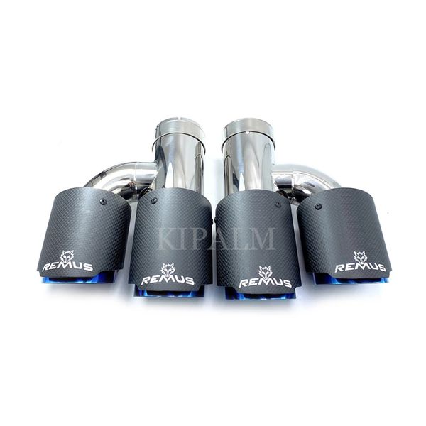 1 pair car universal h style dual pipes straight cut remus sport matte carbon fiber exhaust muffler tips burnt blue inner pipe for bmw audi
1 pair car universal h style dual pipes straight cut remus sport matte carbon fiber exhaust muffler tips burnt blue inner pipe for bmw audi