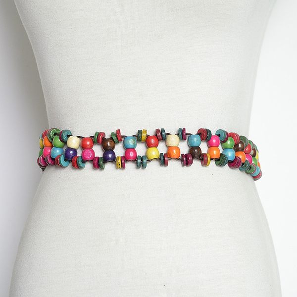 new candy colored wooden beads hand-made wax rope woven waist chain ethnic decorative belt, Black;brown
new candy colored wooden beads hand-made wax rope woven waist chain ethnic decorative belt, Black;brown