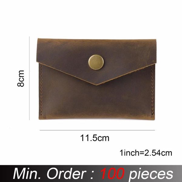 card holders 100 pieces / lot 11.5x8cm crazy horse leather holder retro business coin purses mini, Brown;gray
card holders 100 pieces / lot 11.5x8cm crazy horse leather holder retro business coin purses mini, Brown;gray