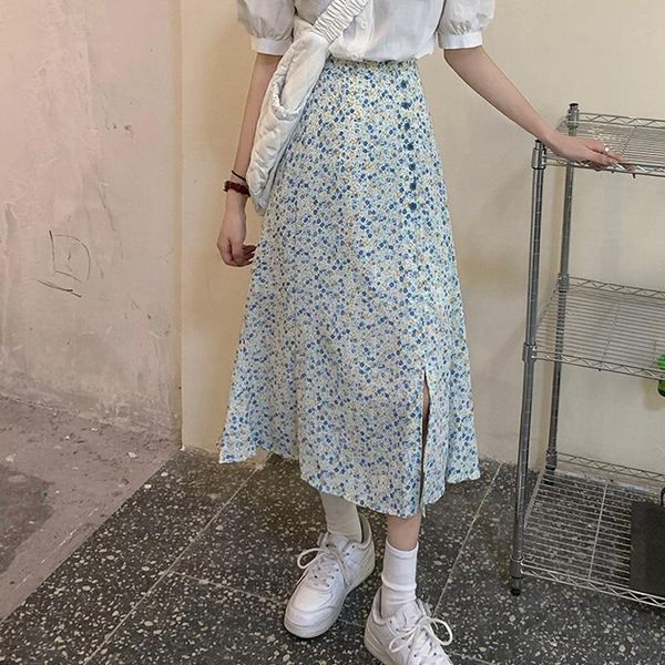 skirts limiguyue summer split floral print skirt women midi chic single buttons high waist chiffon sweet slim jupes k943, Black
skirts limiguyue summer split floral print skirt women midi chic single buttons high waist chiffon sweet slim jupes k943, Black