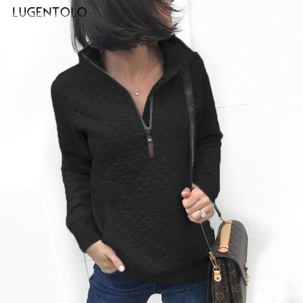 women's hoodies & sweatshirts lugentolo women casual sweatshirt autumn winter fashion pocket long-sleeve zipper solid female simple, Black
women's hoodies & sweatshirts lugentolo women casual sweatshirt autumn winter fashion pocket long-sleeve zipper solid female simple, Black