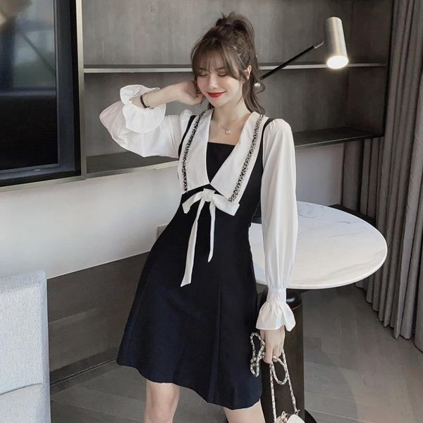 casual dresses autumn 2021 korean style square neck bow waist slim college reduced age trumpet sleeve dress for women, Black;gray
casual dresses autumn 2021 korean style square neck bow waist slim college reduced age trumpet sleeve dress for women, Black;gray