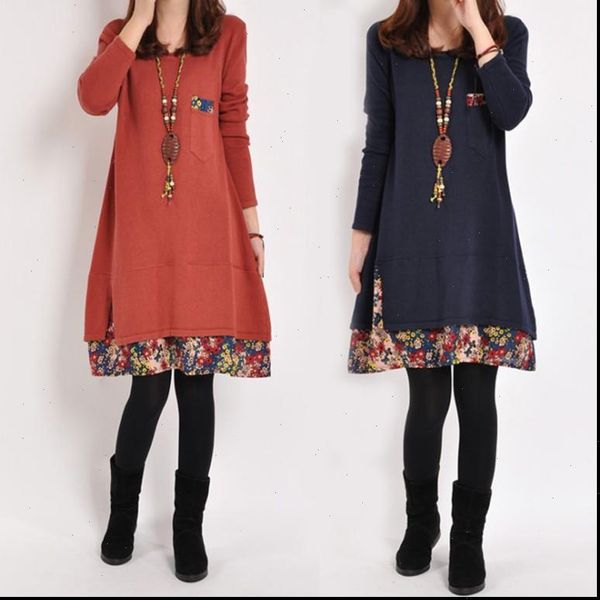 winter dress plus size vintage women dress autumn floral printed pocket streetwear patchwork long sleeve loose dress, Black;gray
winter dress plus size vintage women dress autumn floral printed pocket streetwear patchwork long sleeve loose dress, Black;gray