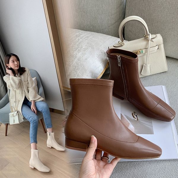 2021 women's stretching and bare boots, flat-footed little korean-style foot toe short boots for women taxn, Black
2021 women's stretching and bare boots, flat-footed little korean-style foot toe short boots for women taxn, Black